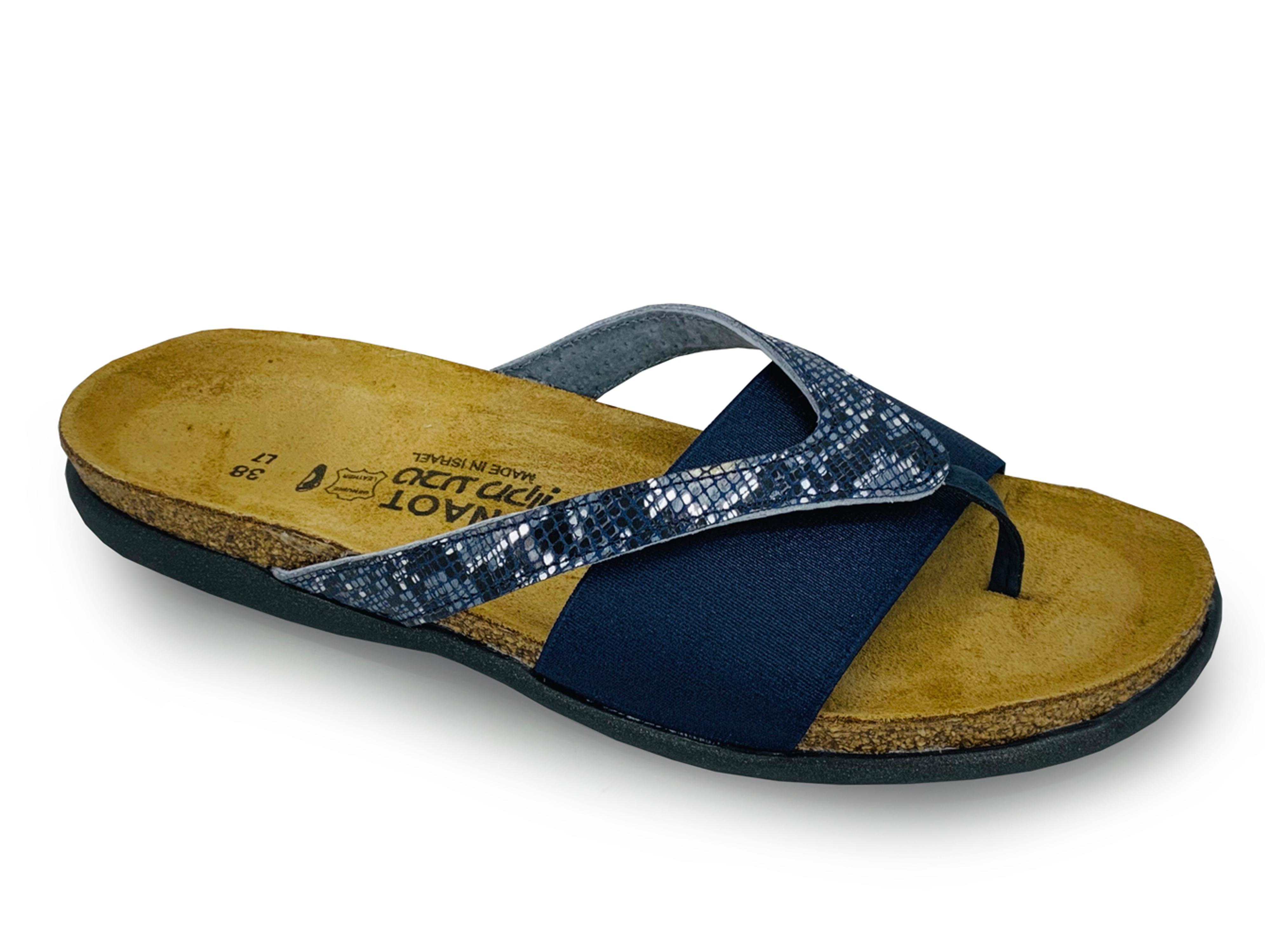 Naot Penelope Women`s Thong Sandal Navy Python : The Shoe Spa