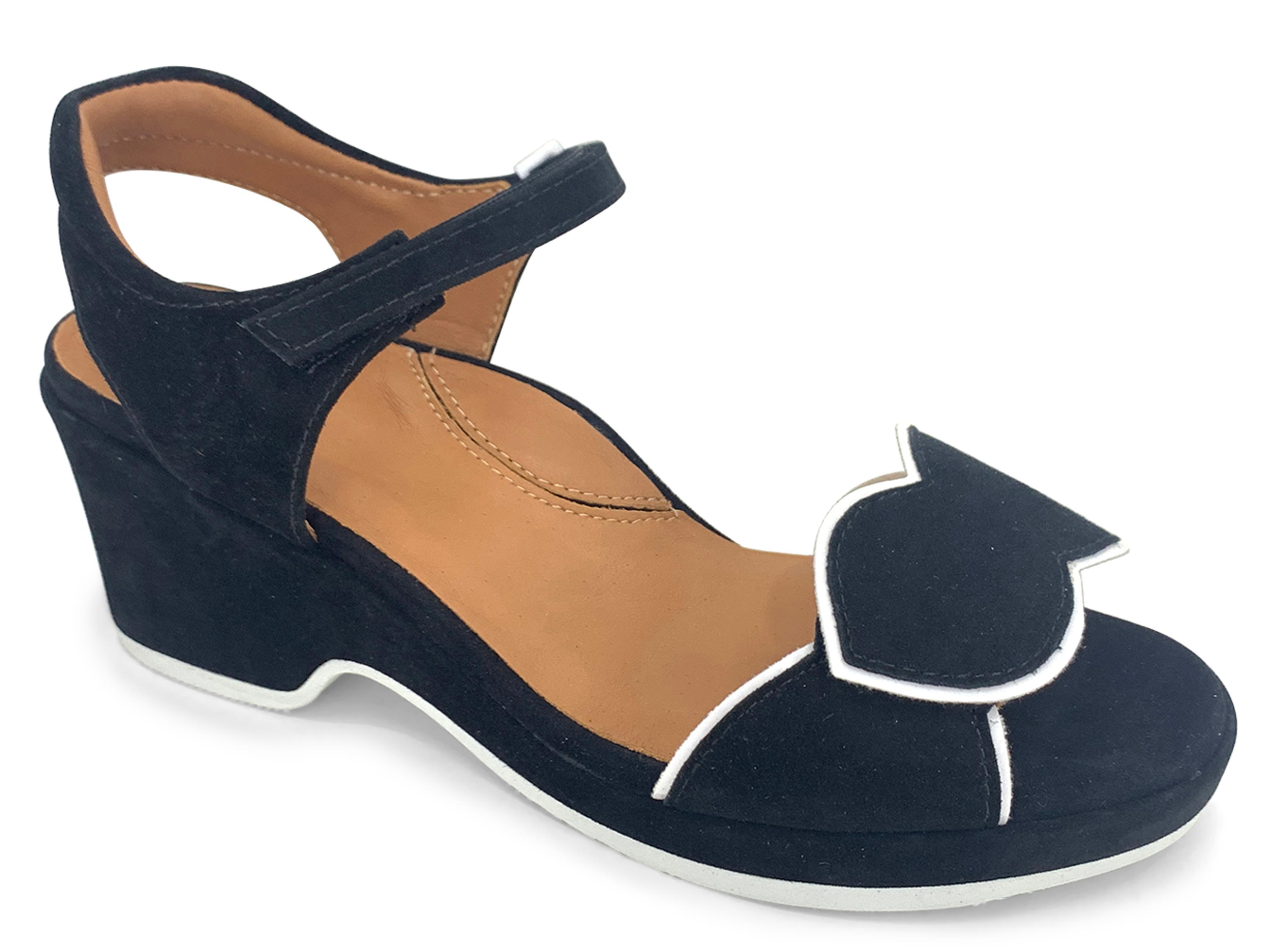 Bella Comforto Dalia Sandal Black White : The Shoe Spa