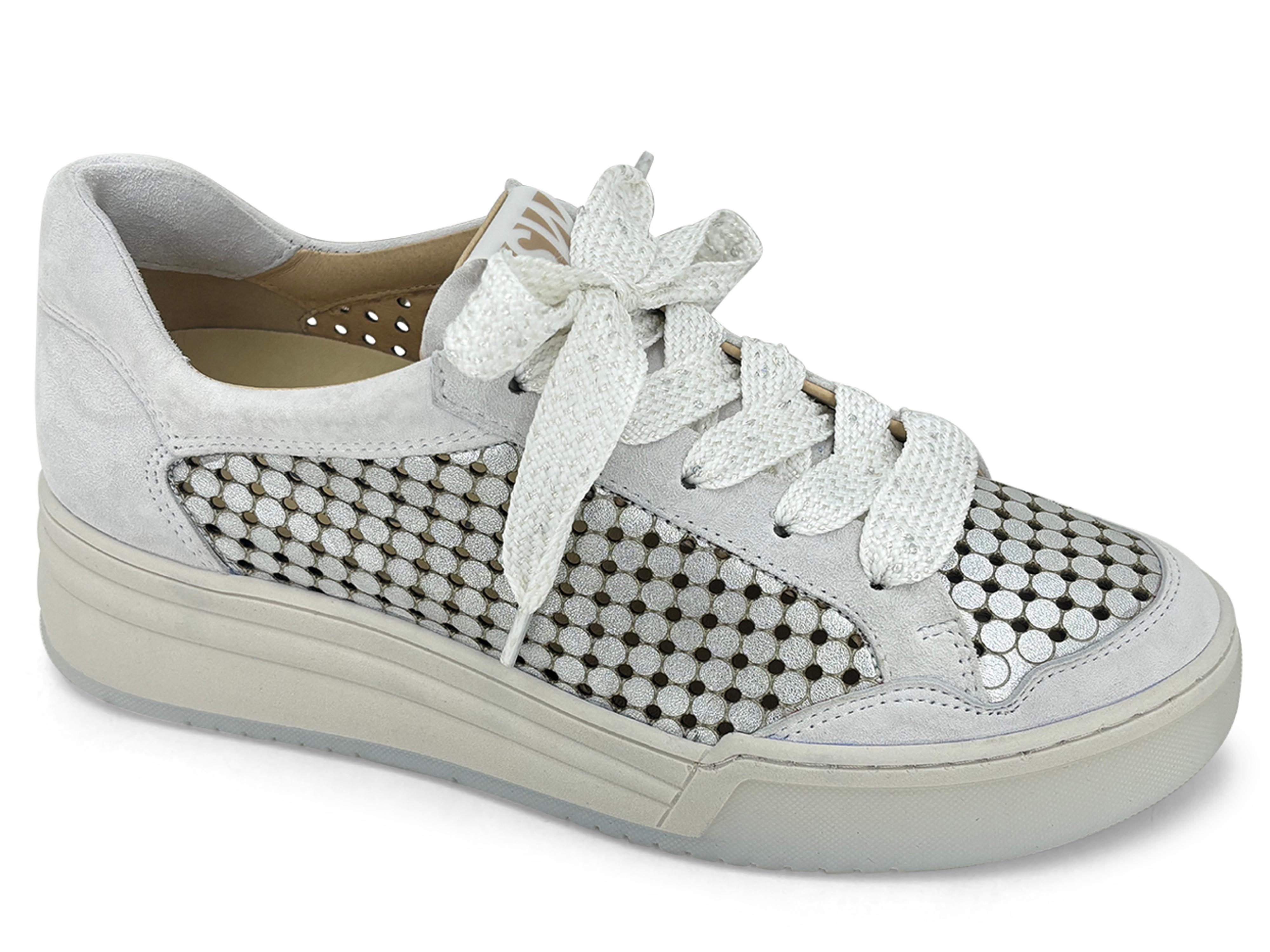 Softwaves Lua Platform Sneaker Silver : The Shoe Spa